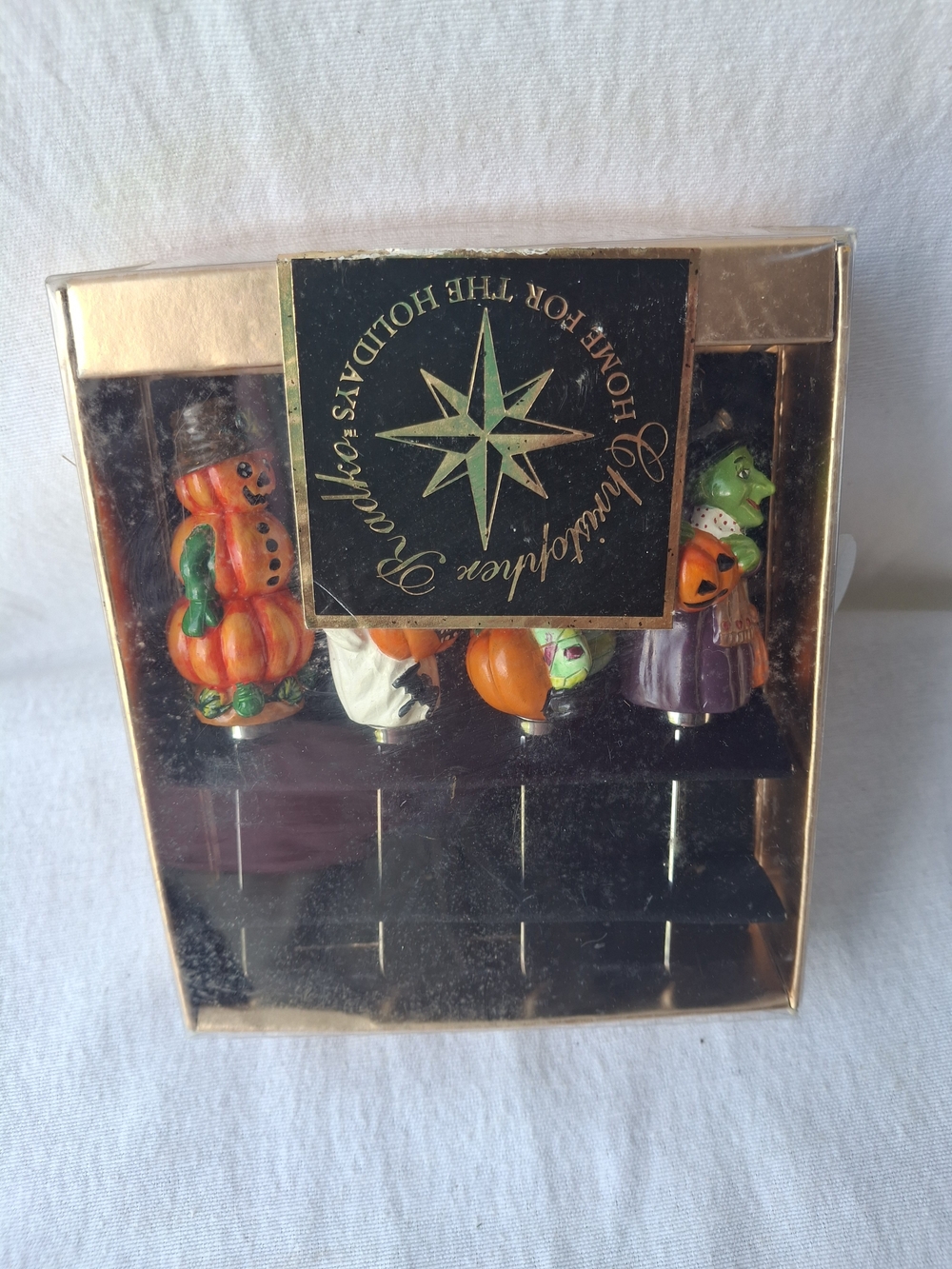 Christopher Radko Halloween Pumpkin Orange Green Purple Patte Knives.